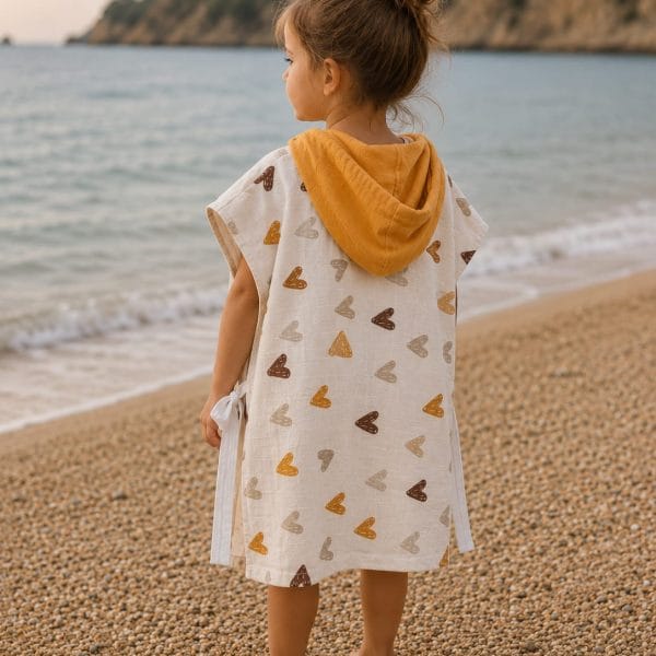 pončo za plažu srčeka za djecu